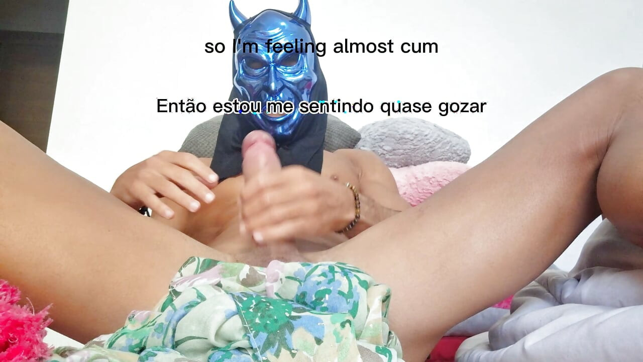 Halloween Monster Mask Teaches Hard Cock Exercise - How to Get a Stronger, Rock Hard Dick & Cums Twice While Training