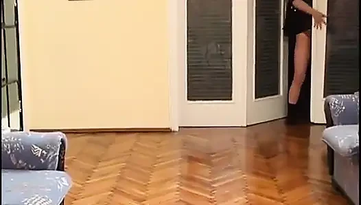 Teen Plays with Food While Guy Watches