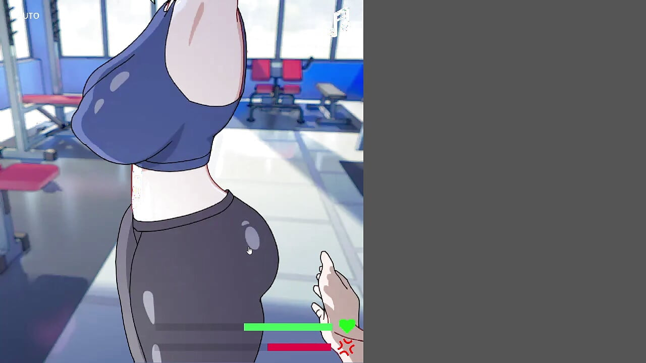 Hentai-spielficken im fitnessstudio