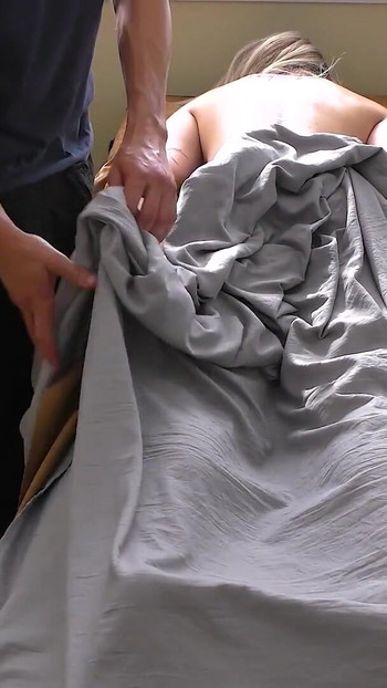 Stunning moment from "Fit Blonde Massage Client Showing Off to Masseur"