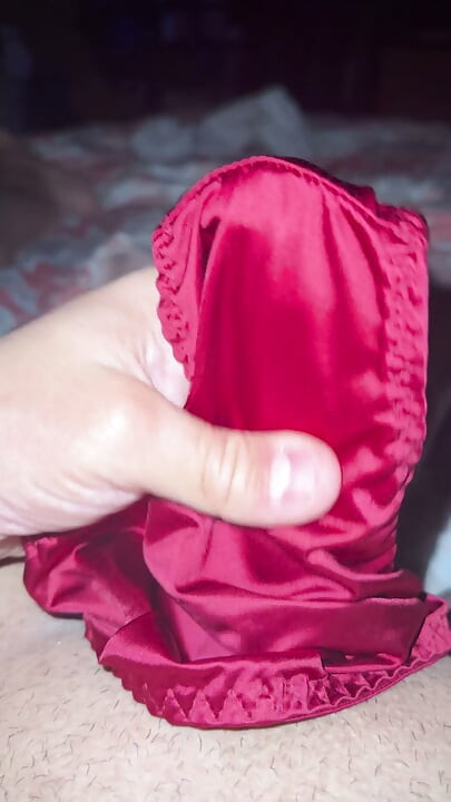 Creamy satin pantie play