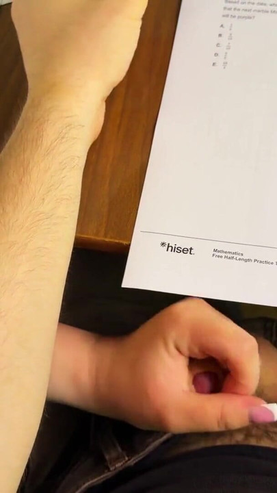HIGH SCHOOLGIRL at EXAM Jerking him Off under the Table for Right Answers | Clip 2