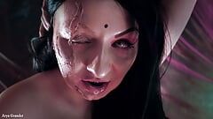 Curvy hot milf - strega cattiva si masturba da sola e fa pipì (Arya Grand) porno horror gratis