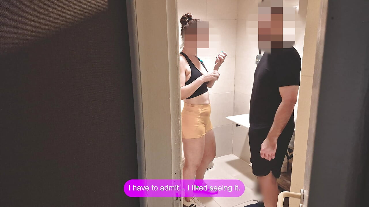 Gym Bathroom Surprise – She Got Caught with Ass Out & Took My Load