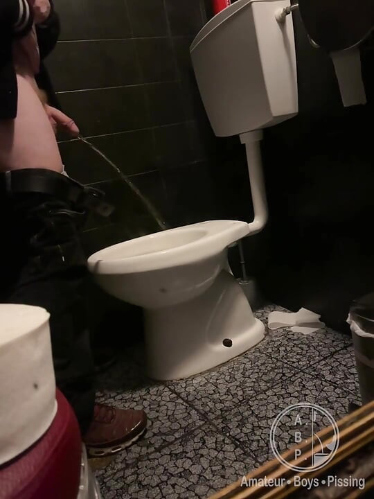 Amateur Straight Boy Caught Peeing in a Bar Restroom