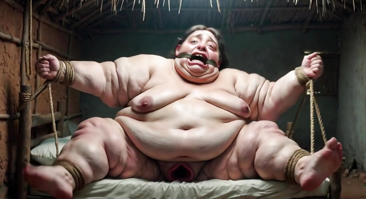 Desperate SSBBW in Rope Bondage - Dripping Fat Wide Pussy