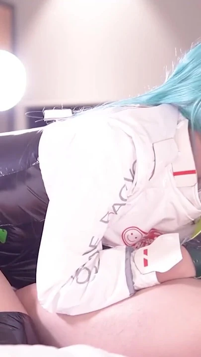 Spectacular moment from "Creampie in Leggings, Hatsune Miku Race queen cosplayer, hentai japanese shemale cosplay 6"