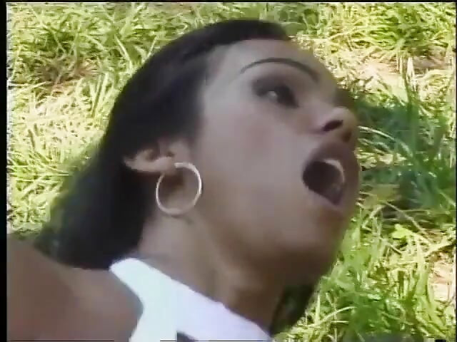 Lucky guy gets to fill the mouth and asshole of this gorgeous sunburnt tranny Claudia on the forest meadow