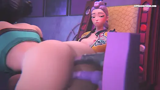 Yüzümün her yerine fışkırt - genç dildo çifte penetrasyon - 3 boyutlu hentai