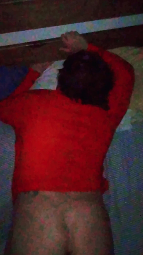 Hard and deep thrust into the lying down married woman.