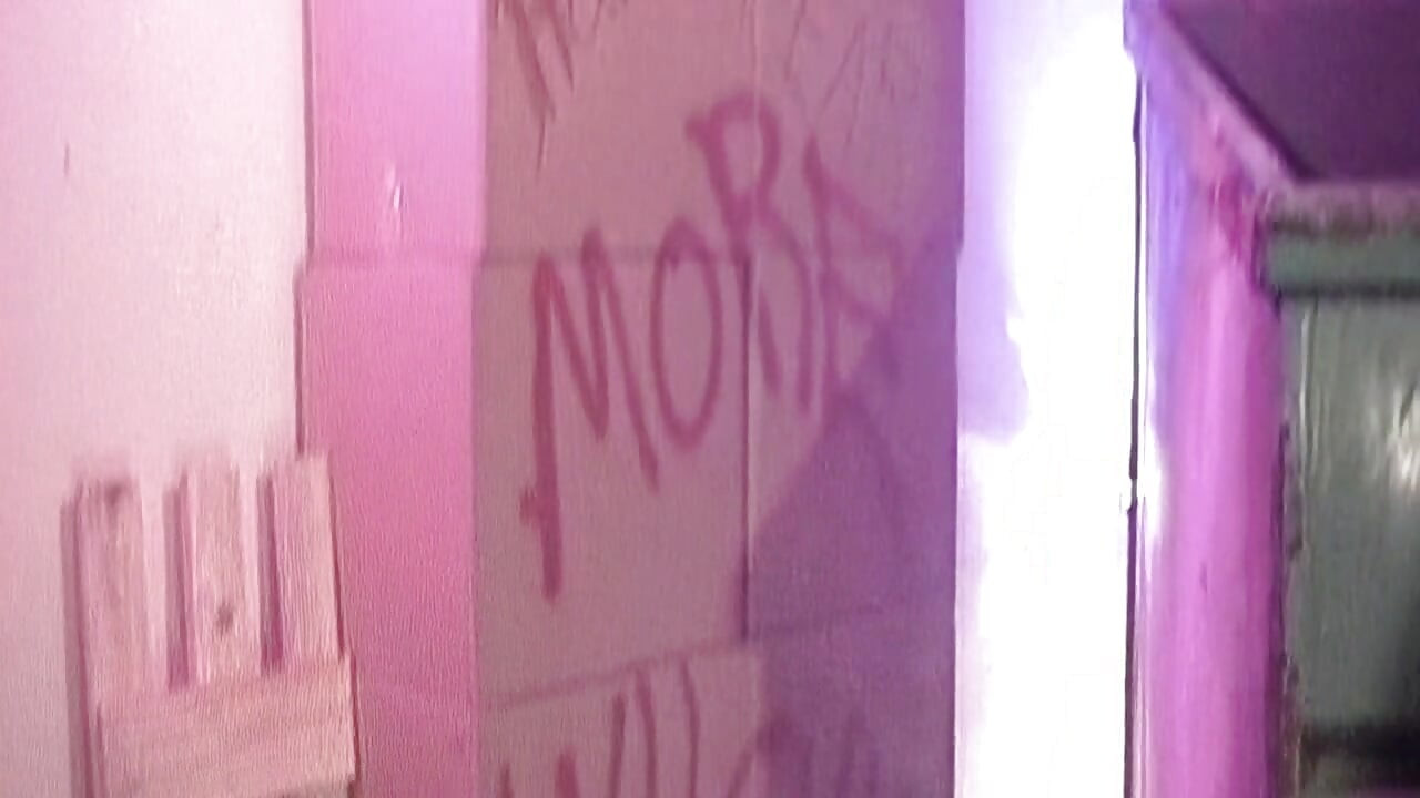 Blonde and Brunette in Steamy Warehouse Threesome with Pink Lights