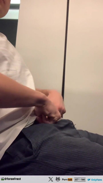 Emotional moment from "Cumming multiple times on public transport. Cumshots on the train, very risky."