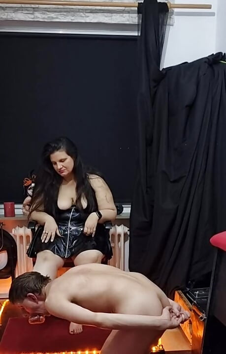 BBW MILF Domina Forces Dumb Slave to Worship Her Sweaty Feet - Foot Fetish Humiliation