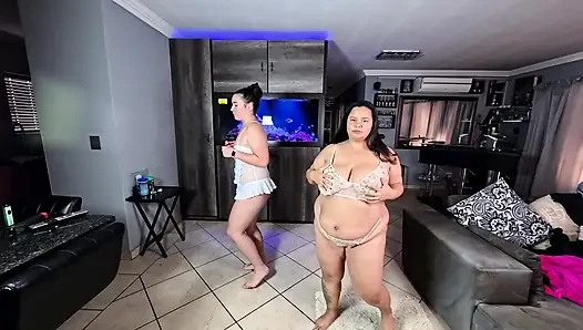 BBW and chubby dancing in lingerie and twerking compilation