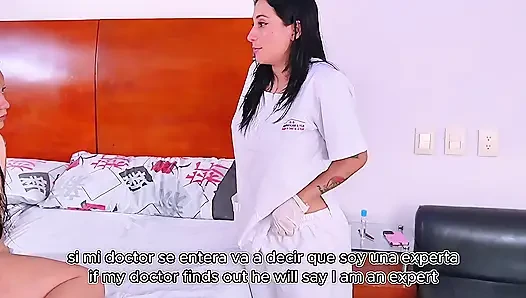 Suster hot kitty dj dan jennifer lagi asik jilat memek mereka di rumah sakit - perawatan lesbian fingering dan muncrat