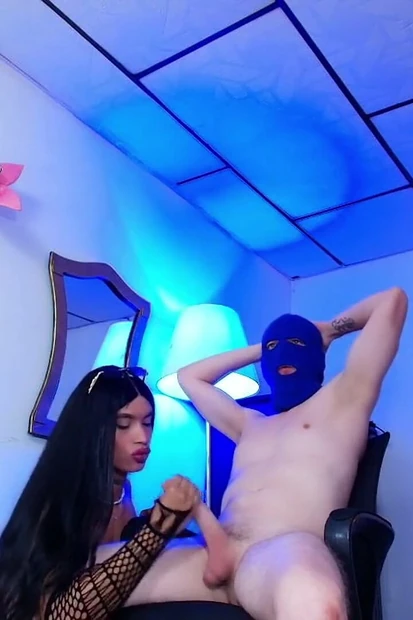 Big Ass Trans Takes the White Boy's Whole Cock Until He Explodes with Milk