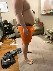 Young strips and cum after work