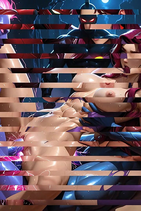 Lustrender : Iron Pulse Starfire, orgie de super-héroïnes, frénésie - vidéo en ia