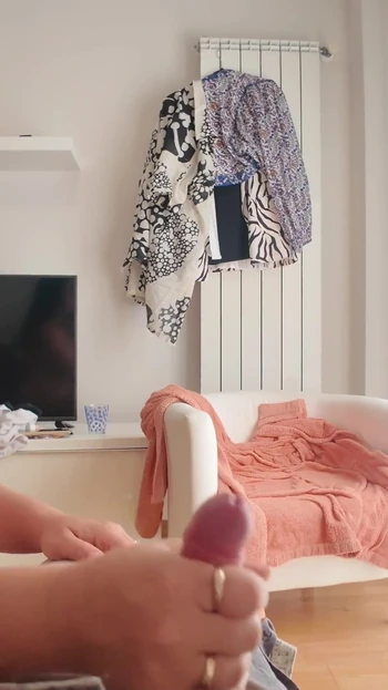 Stunning moment from "StepMom was busy on Phone. Stepson began to Jerking off for Her"