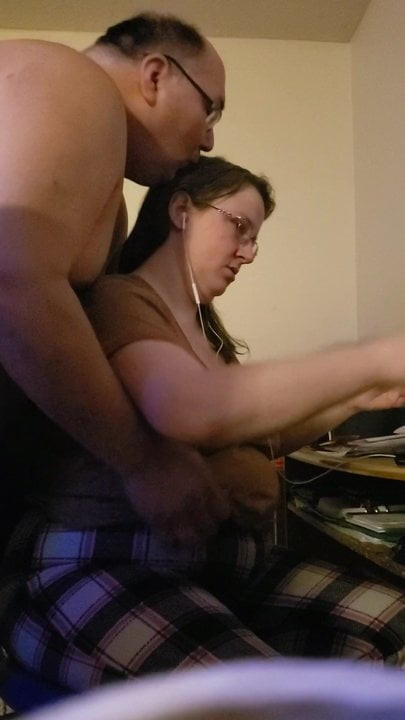 Playing with wife's tits