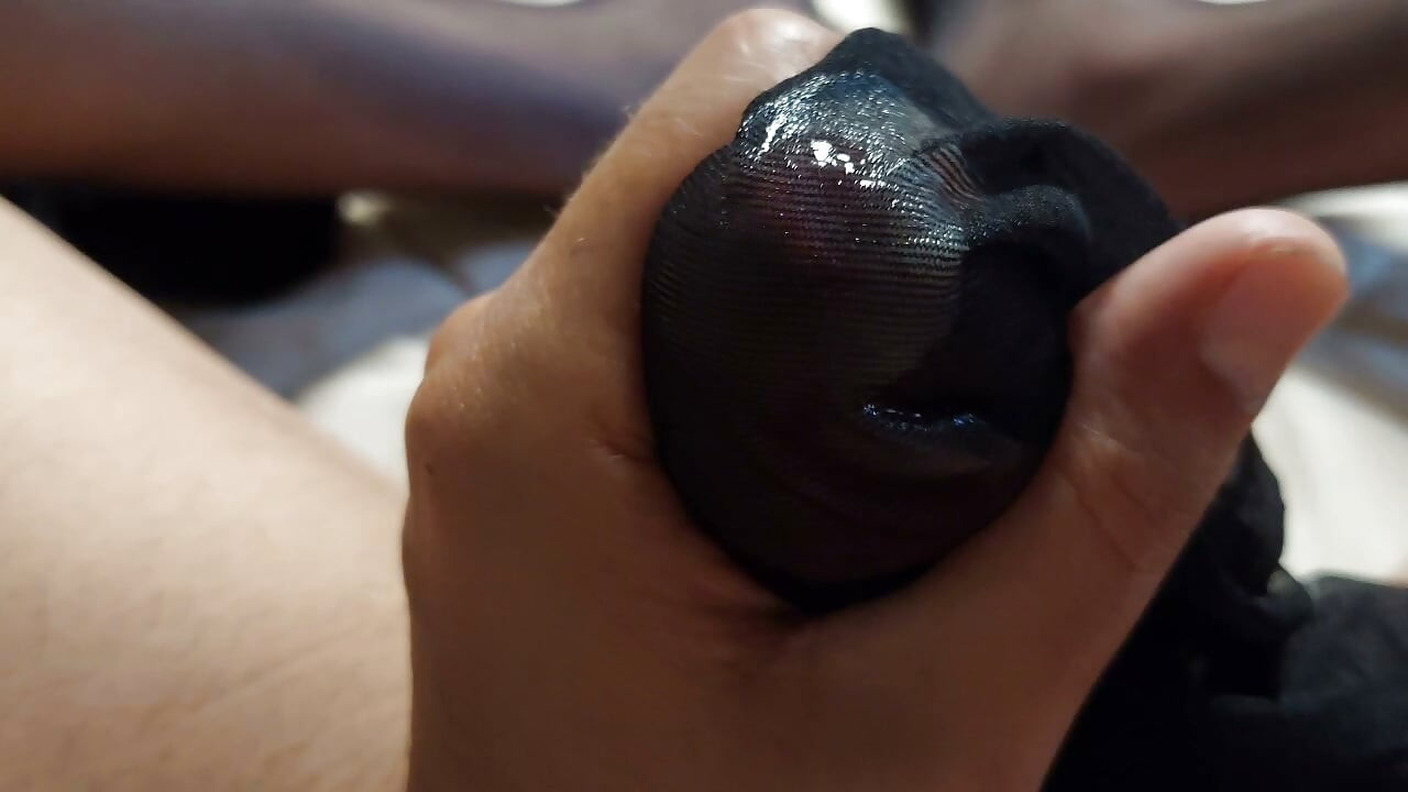 Black stockings masturbation