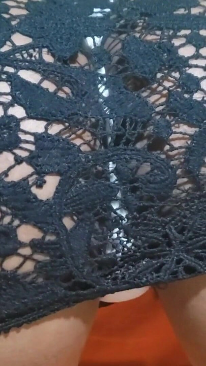 A Woman in a Black Dress at the Hotel with Her Panties Teasing Her Butt | Clip 1