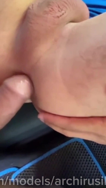 Thrilling moment from "Fucked an accidental stepson on the grass without a saddle, until the cum was hot"