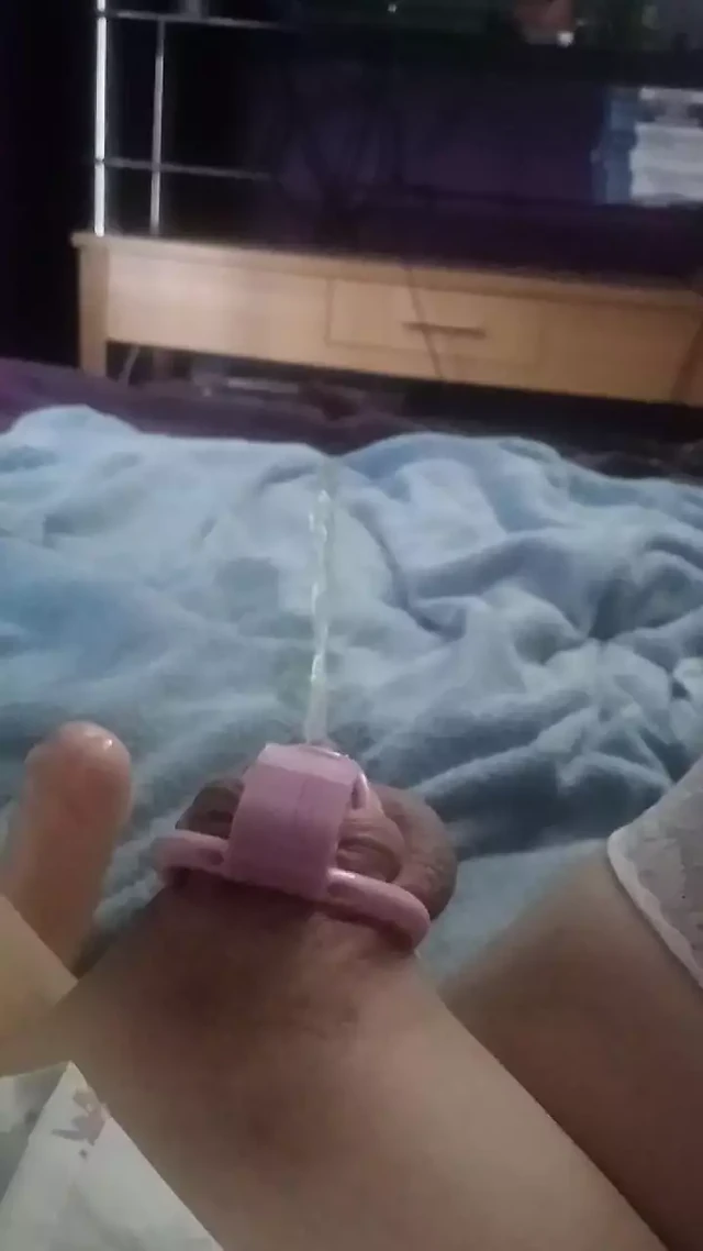Dildo Makes My Sissy Clit Piss