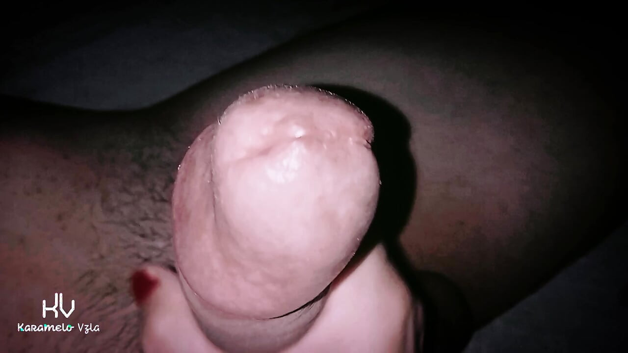 Wife caresses cock in close-up