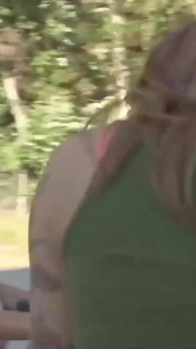 Blonde teen picked up by an inked lesbian girl for dildo sex | Clip 1