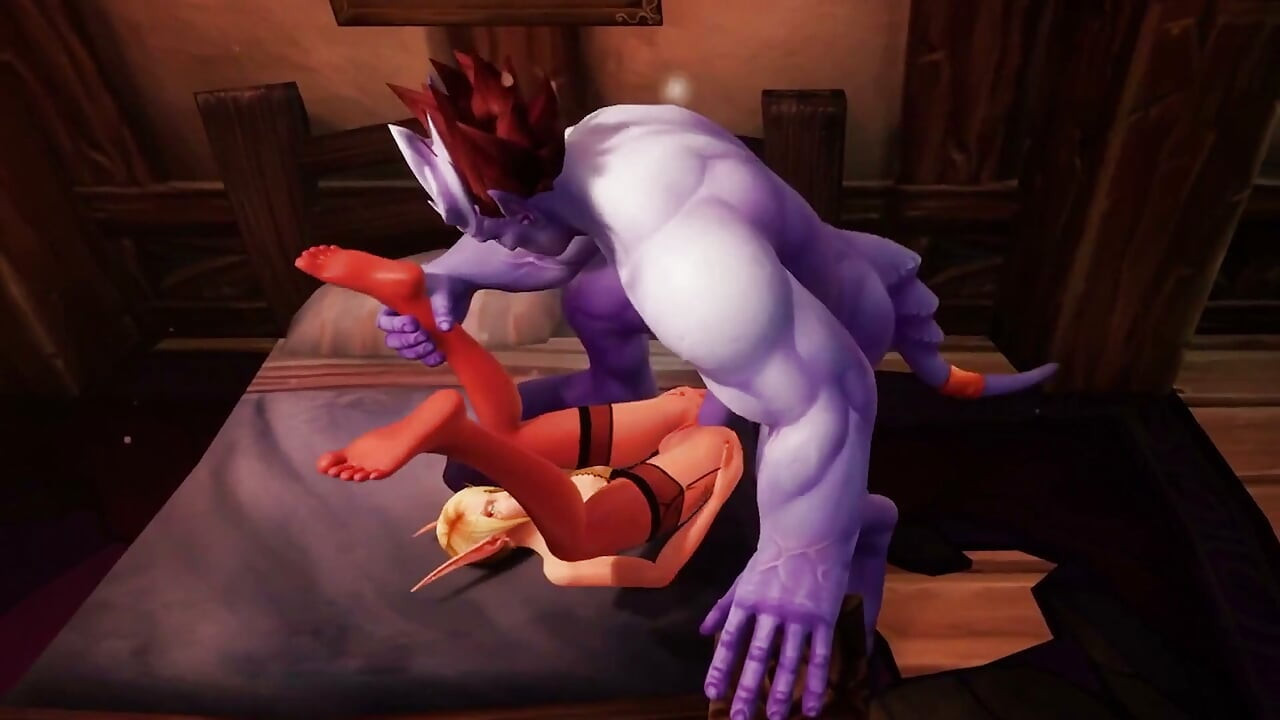 Sexy Elf Gets Big Blue Dick - Warcraft Parody