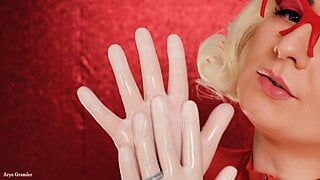 Asmr: vinyl nitril handschoenen (blogger Arya Grander in latex rubber halloween kostuum)