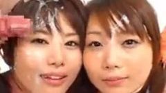 2 एशियाई लड़कियों bukkake