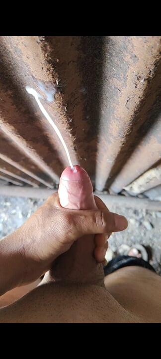 Masturbation outdoor. Jerking off hanjob huge cumshot