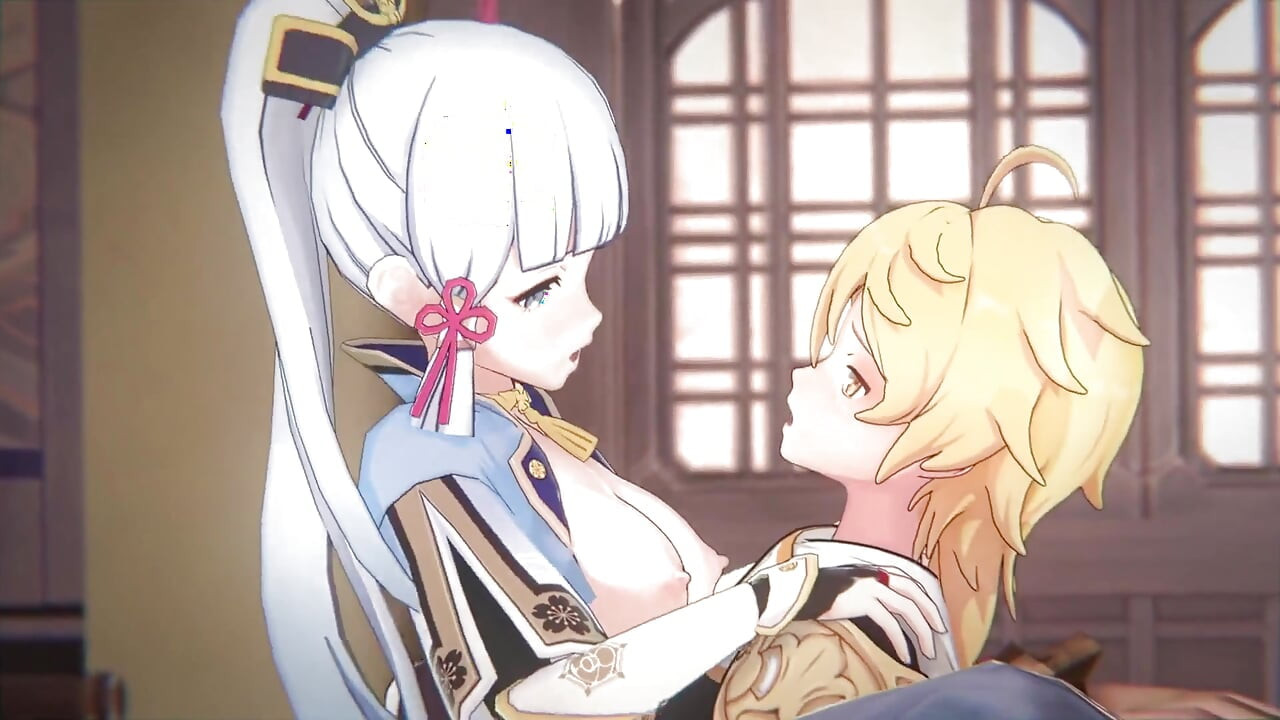 Genshin Impact - Ayaka and Aether Passionate Sex Scene - Sweet Moaning - 3D Hentai Animation