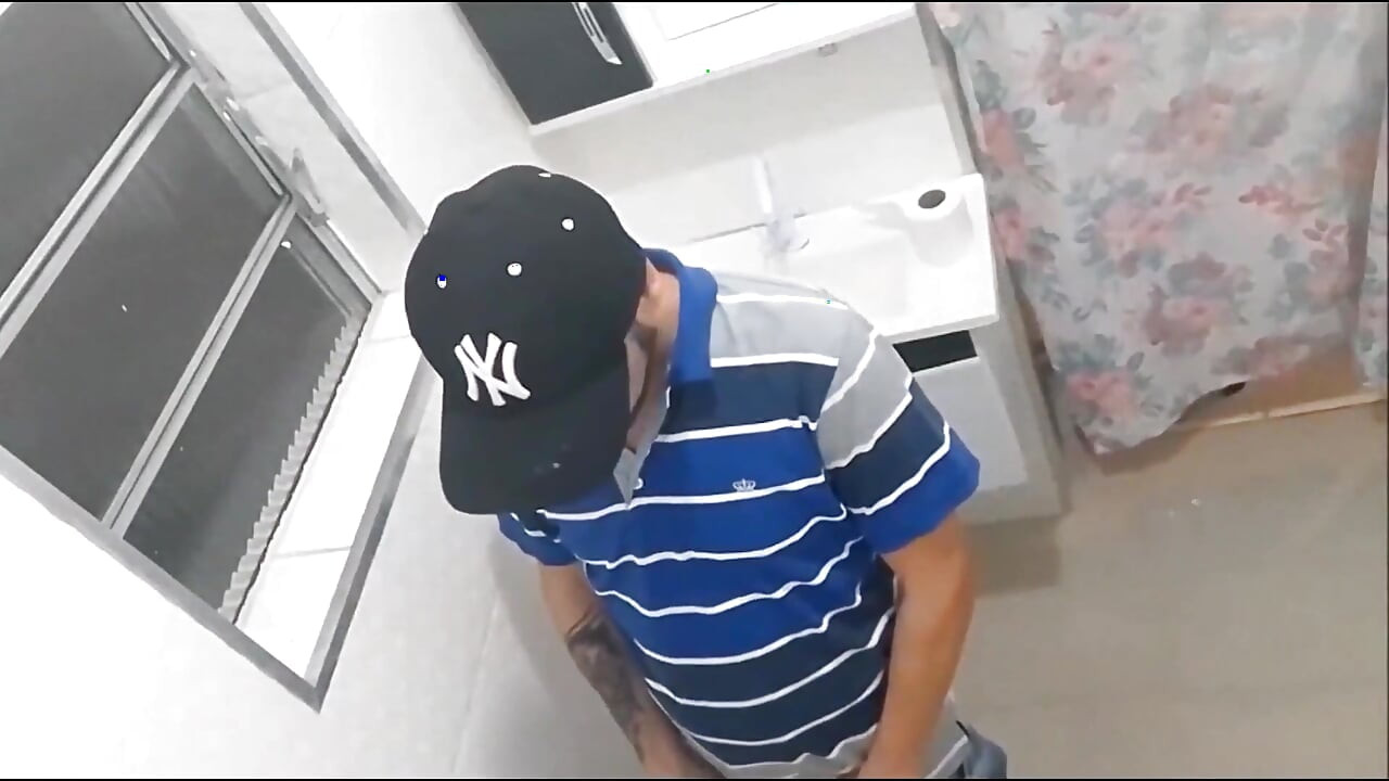Naughty Girl Enters the Men's Bathroom of the Bar!
