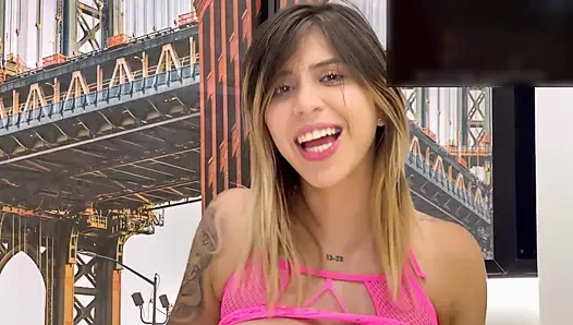 Cute Girl Masturbates Watching Lesbian Hentai Squirts in Panties. Parents Are Home!