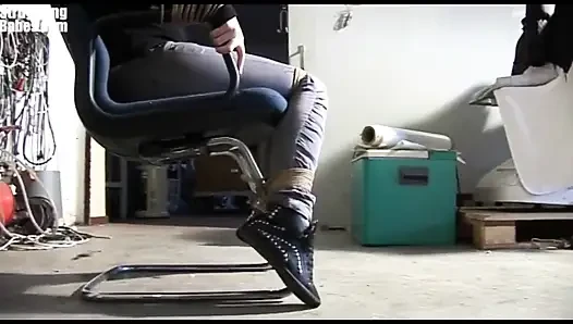 Struggling Babe Chairtied Cleavegagged