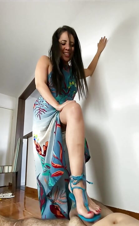 Cock Crush 7 - Goddess Kiffa in Sexy Blue Schutz Sandals 7