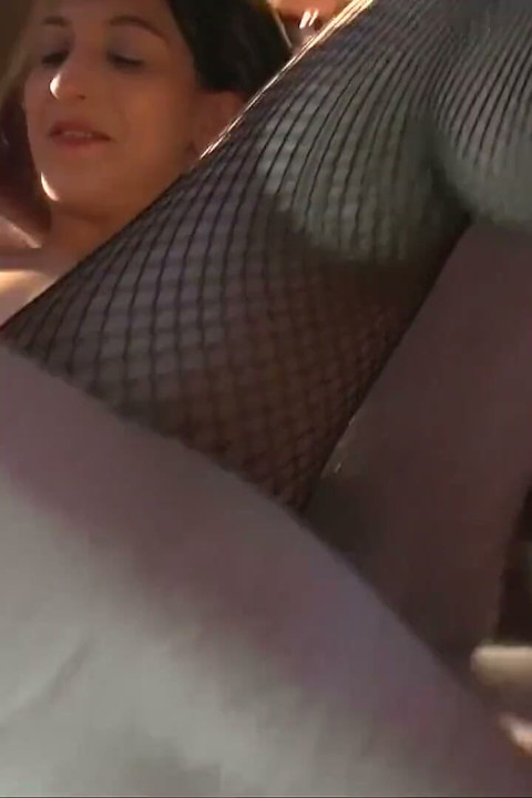 Bunch of old dudes fucks hard brunette slut