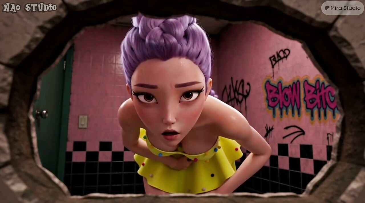 Rumi KPop Gloryhole Break in the Nightclub Toilet