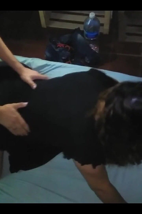 Guy in Red Shirt Fucks Girl in Black Dress Doggystyle