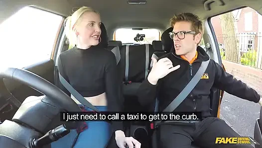 Fake Driving School - шаловливая студентка-водитель Lexi Lou глубоко заглатывает инструктора Райана, получает жестко трахается, пока она не сквиртует и кончает