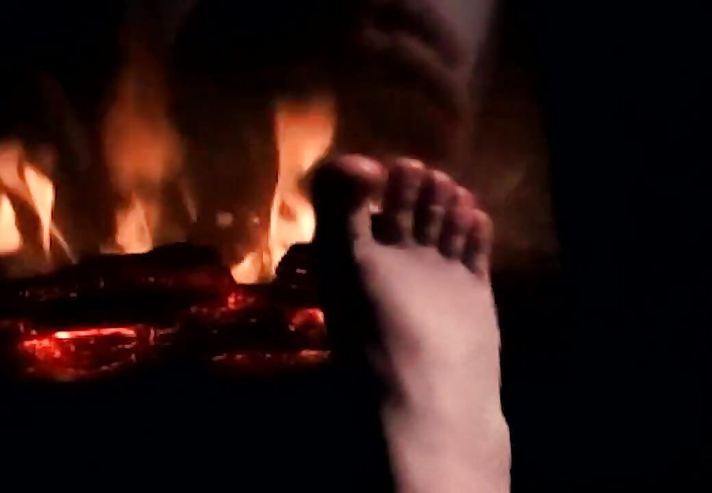 Warming My Feet on the Fire so They Get Warm and Sweaty for Your Cock and Balls