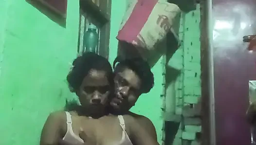 There was no one in the house, suddenly the husband came into the house and locked it and took the wife to the bed, after going to bed, he fell into full romance