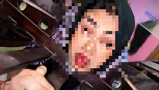 The Beautiful Hot Malaysian Muslim Hijab stepmother gets stuck inside the tea table while cleaning & Gets Rough Ass Fucking