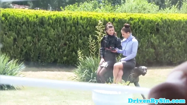 Classy eurobabes fistfucked outdoors