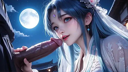 heißes traditionelles chinesisches mädchen drückt ihren samen aus