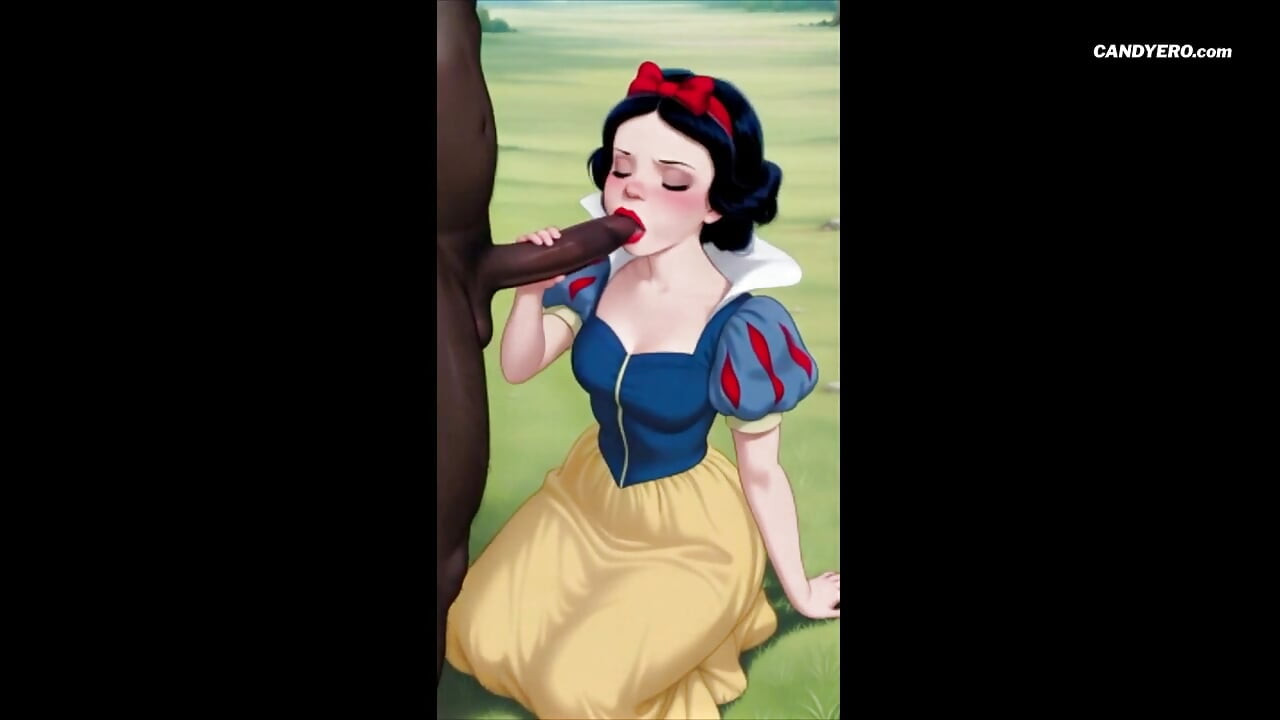 Snehvide Slutty Kneppet I Trekant (AI-genereret)