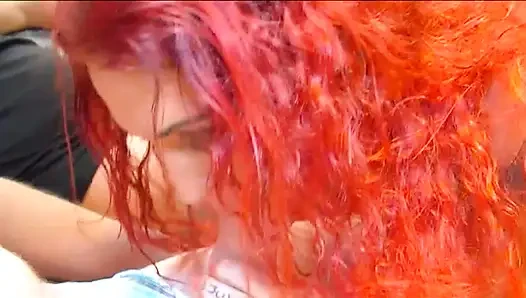 Tante bahenol bertato rambut merah dientot habis-habisan sama kontol besar sampai menganga lebar